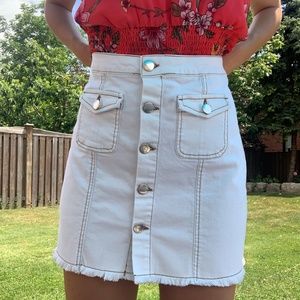 White denim button down skirt extremely tr…